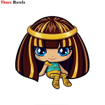 

Three ratels FTC-741# 14x13.8cm pvc draculaura monster high frankie little Egypt girl window wall car sticker decal