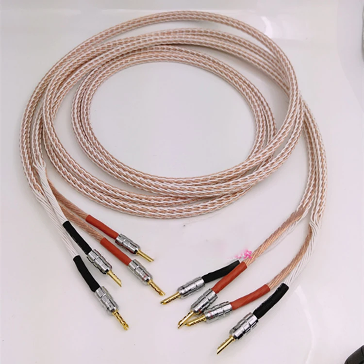 Кабель для динамика 12TC Hifi высокого качества Pure OCC провод с банановым