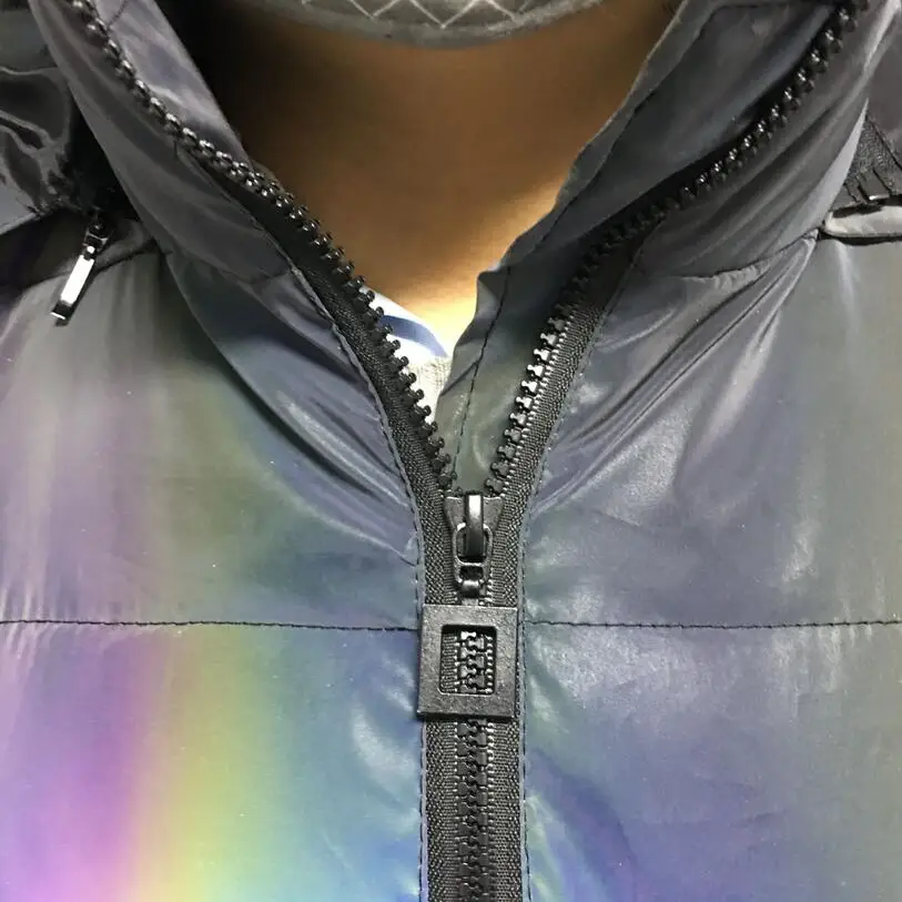 Мужская Светоотражающая куртка цвета радуги, зимнее пальто, парка wo, мужские блестящие яркие отражающие легкие куртки, повседневные куртки casaco masculino
