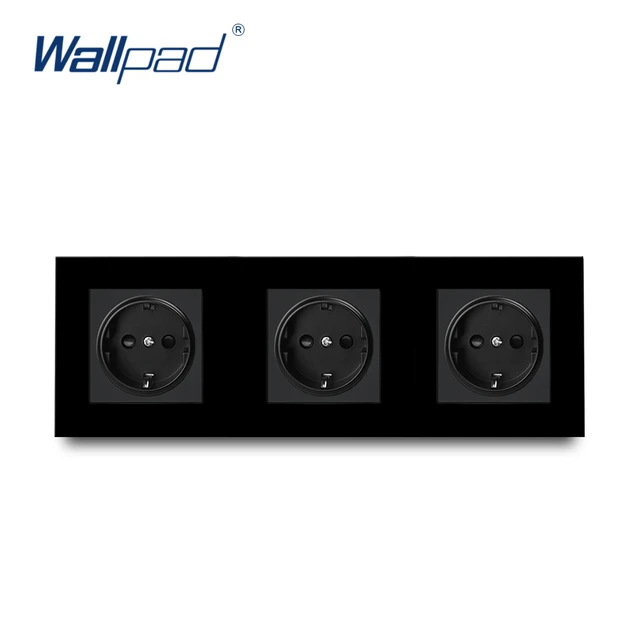 SRAN-panel de vidrio cristal de pared, toma de corriente de 3 Marcos,  enchufe europeo de 16A, conexión a tierra de 258mm x 86mm, enchufe triple -  AliExpress