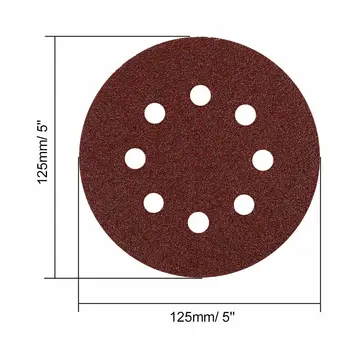 

30pcs 5-Inch 8 Holes Abrasive Sanding Disc Sandpaper 60/120/240 Grit Sand Paper For Grinding And Polishing Artificial Stone