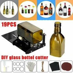 19 pçs/set cortador de garrafa de vidro ferramentas de corte diy máquina de corte de vidro quadrado e redondo vinho cerveja esculturas de vidro cortador ferramenta
