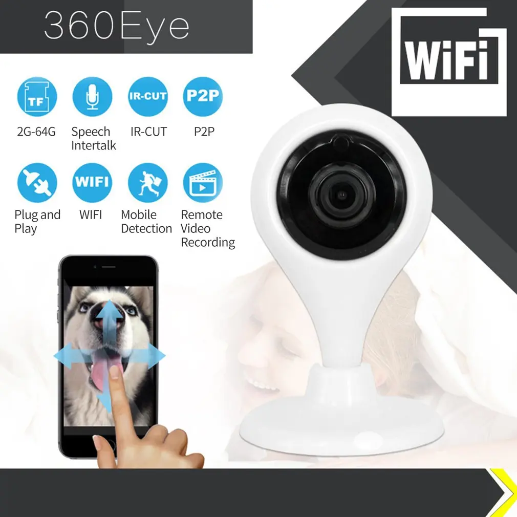 

360 degree Night Vision Motion Detection Two-Way Audio Small Water Droplet 1080P Smart IP Camera