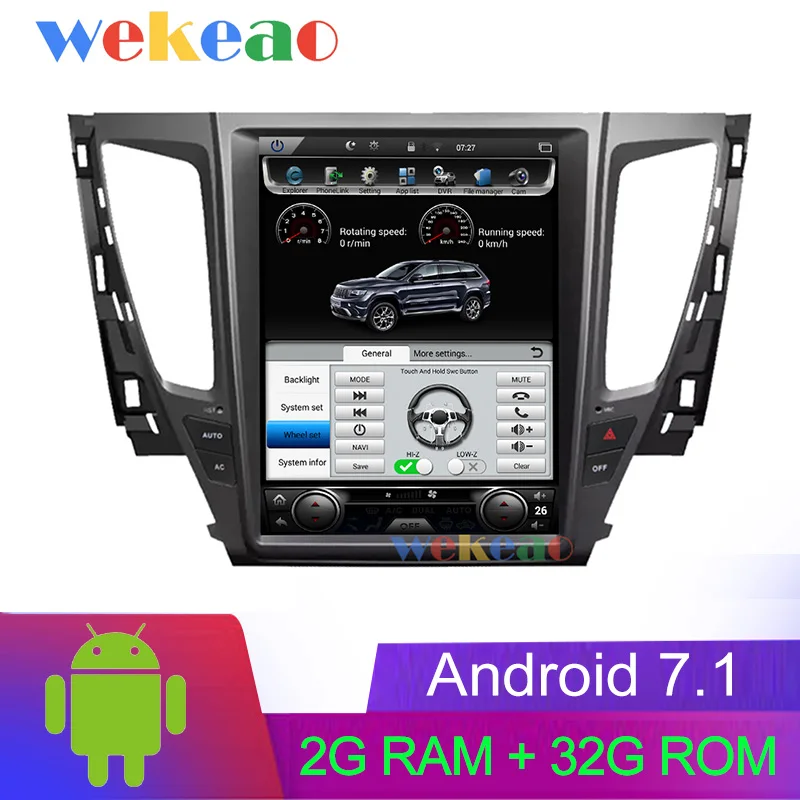 Wekeao вертикальный экран Tesla style 12,1 ''1 Din Android 8,1 автомобильный Радио gps навигация Авто dvd-плеер для Mitsubishi Pajero - Цвет: Android Car Radio