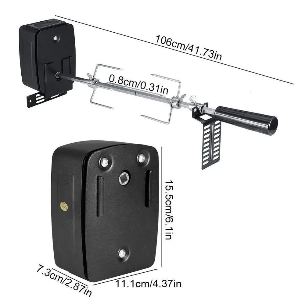 BBQ Grill Motor Meat Forks Set Rotating Motor Electric Automatic Rotisserie Spit Rod For Camping Household Cooking BBQ Set