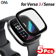 Защитная пленка для экрана Fitbit Versa 3 & Sense 3D с изогнутыми краями, мягкая защитная пленка для Fitbit Versa 3 (не стекло)