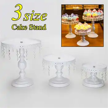 

Dessert Display Wedding Birthday Party Decor White Crystal Cake Stand Round Cupcake Stand Cake Holder