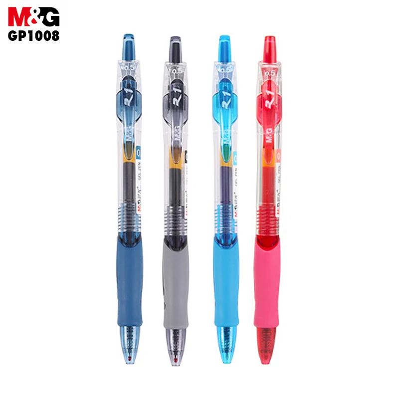 M&G Neutral Pen 0.5mm Push Pen Black Pen Learning Examination Office Signature Pen GP1008