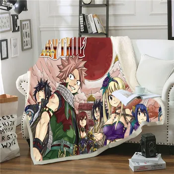

Anime Blanket for bed Couch Quilt Cover Home Travel Bedding Soft Sherpa Fleece Throw Blanket on Sofa Bed Custom