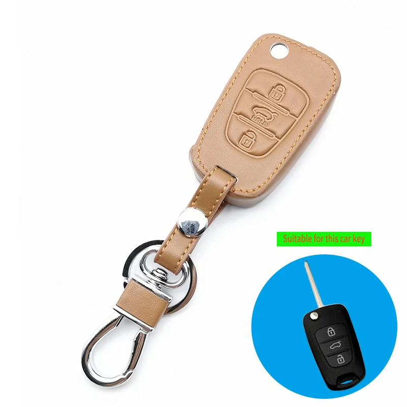 

100% leather car key case For Kia Sportage Sorento RIO K2 K5 For Hyundai i20 i30 i20 i20 i2020 Solaris Verna car key cover