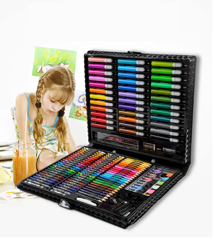 Детский художественный набор, детский набор для рисования, акварельный карандаш, масляная Пастельная живопись, инструмент для рисования, художественные канцелярские принадлежности, набор 150 шт