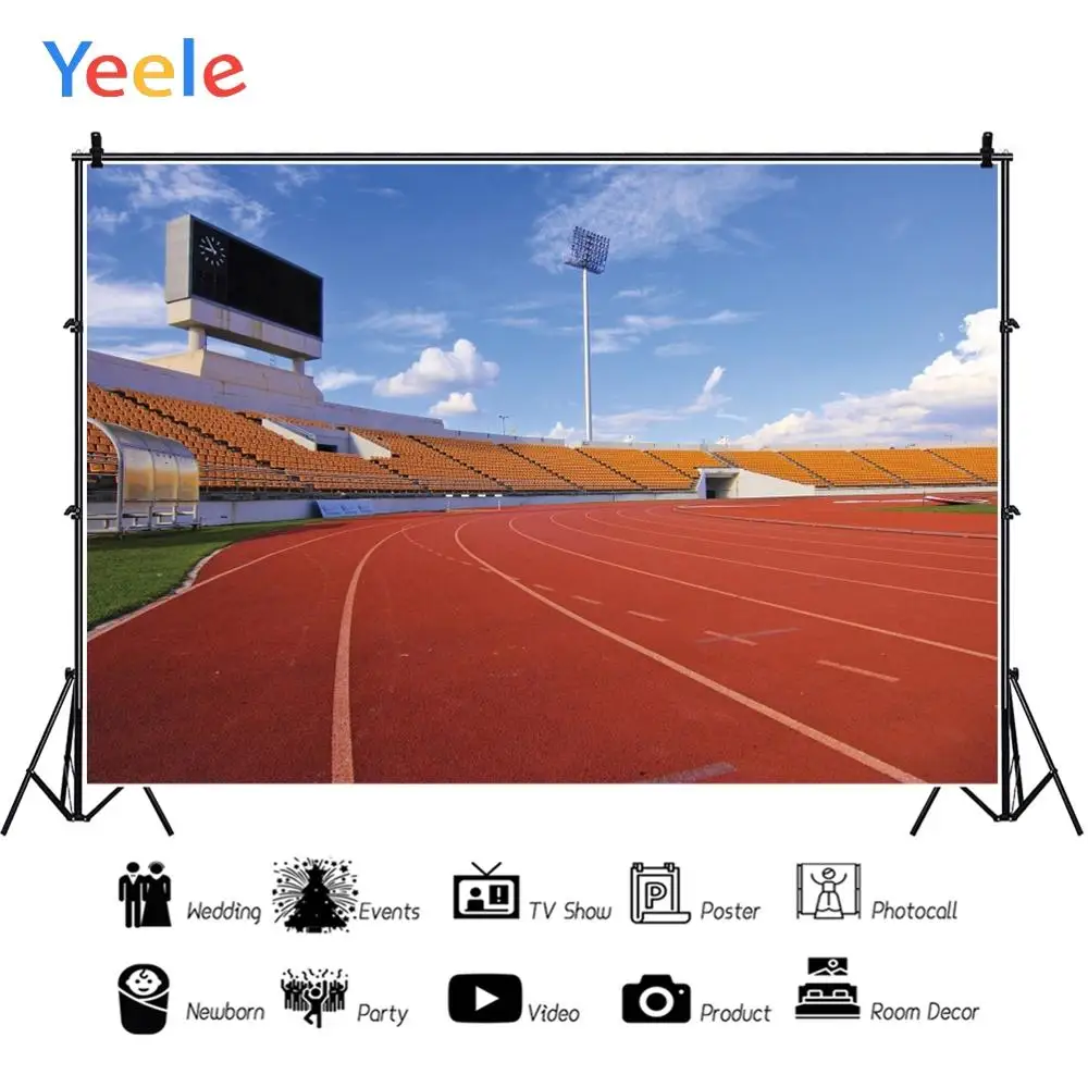 Фоны для фотосъемки Yeele на заказ с изображением стадиона пробежек дорожки