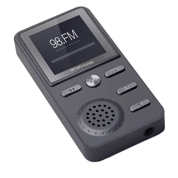 

8GB MP3 Player Metal Lossless HIFI MP3 Sport Music Player Multifunction FM Clock Recorder Loudly Stereo Players-Black