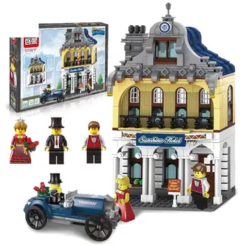 

City Series Sunshine Hotel Model Enlighten 1127 Building Blocks 628pcs Bricks Assembling Toys 3d Construction Gift For Children