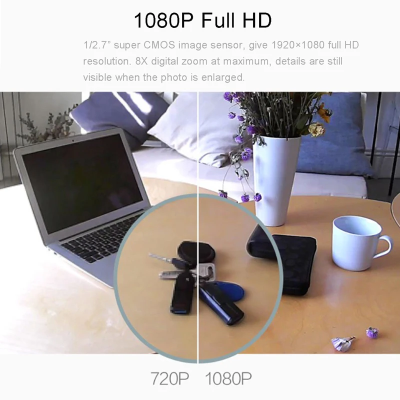 Оригинальная портативная мини видеокамера Xiaomi CCTV Mijia Xiaofang 1S 1080 P, ночное видение, 8-кратный цифровой зум, Wi-Fi приложение, управление для домашней камеры