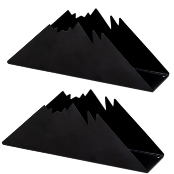 

2 Pcs Black Snow Capped Mountain Design Triple-cornered Napkin Holders Tissue Organizer Tissue Stand Paper Towel Rack for Kitche