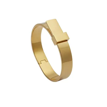 

Retro simple smooth face wide belt buckle bracelet female high feeling bracelet fade bangle