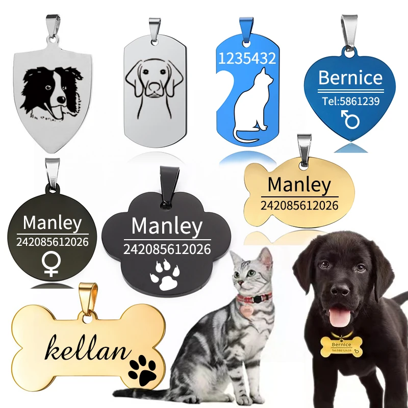 

Новинка идентификационная бирка для домашних животных с гравировкой идентификационное имя для кота щенка бирка с подвеской брелок аксессуары для домашних животных Бесплатная доставка