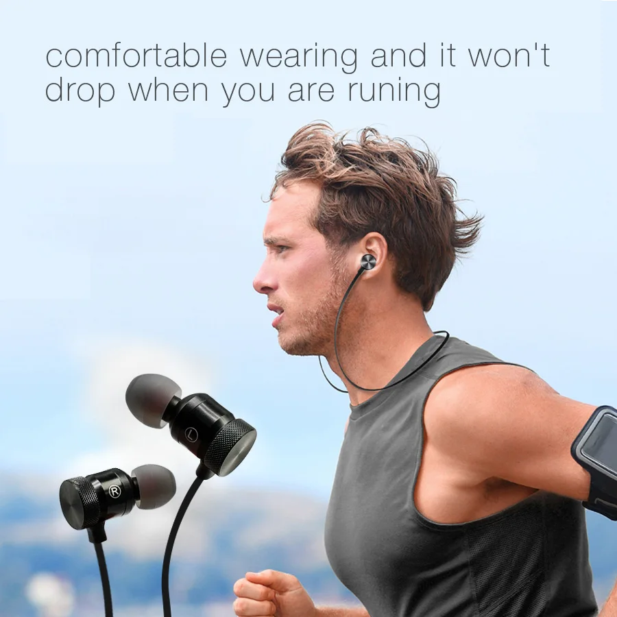 CBAOOO bluetooth-гарнитура Беспроводная bluetooth-гарнитура Спортивная анти-пот Магнитная стерео с микрофоном для iPhone Android