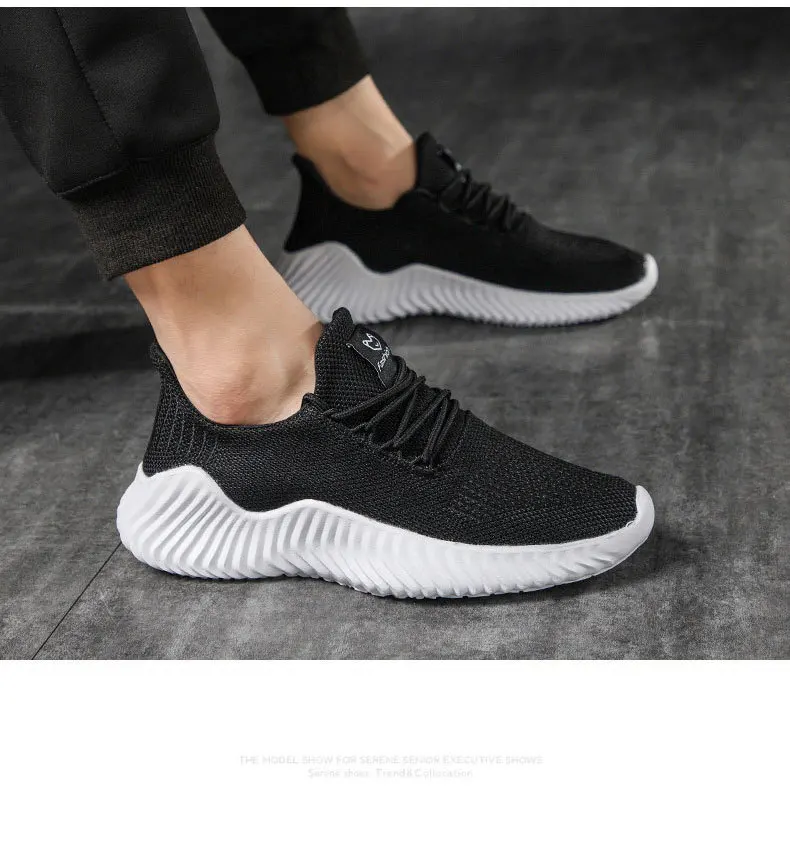 Мужские кроссовки Flyknit Дышащая повседневная мужская обувь Light Large Size Tennis Male Поддержка взрослых Dropshipping 39-47