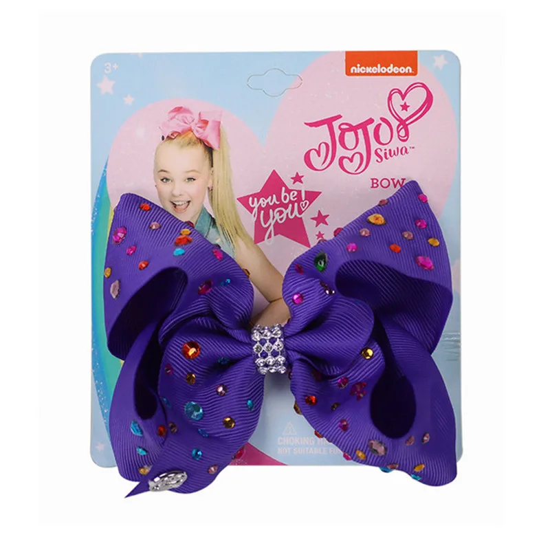 1 шт. 5 дюймов JOJO SIWA Луки заколка для волос для малышей большой бант зажим для волос ручной работы Crtstal лента для волос со шпилькой узел Аксессуары для волос для детей