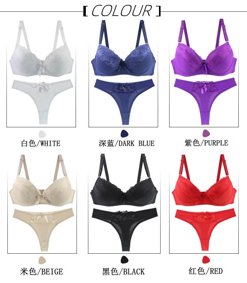 Sexy Bra Sets Intimates Lace Thongs Underwear For Women 32/70 34/75 36/100 38/85 40/90 42/95 44/100 46/105 BCDE Cup Lingerie underwear set