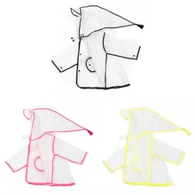 Модный детский плащ-пончо для детей непромокаемые дождевики = пончо, дождевик с капюшоном из ЭВА, прозрачная одежда для дождливой погоды для мальчиков и девочек с карманами