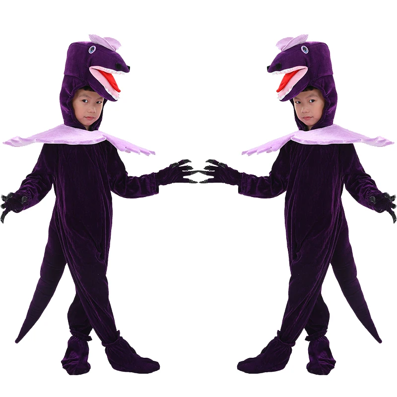 Adult Kids Fan Dino T-REX Dinosaurs Costumes Halloween Cosplay Party Animal Cartoon Dragon Dress Up Jumpsuit Outfit Costume