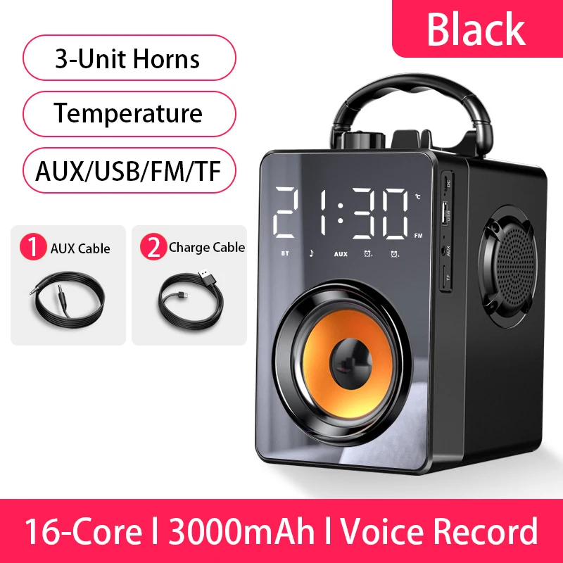 Big USB Speakers Column FM Radio AUX 