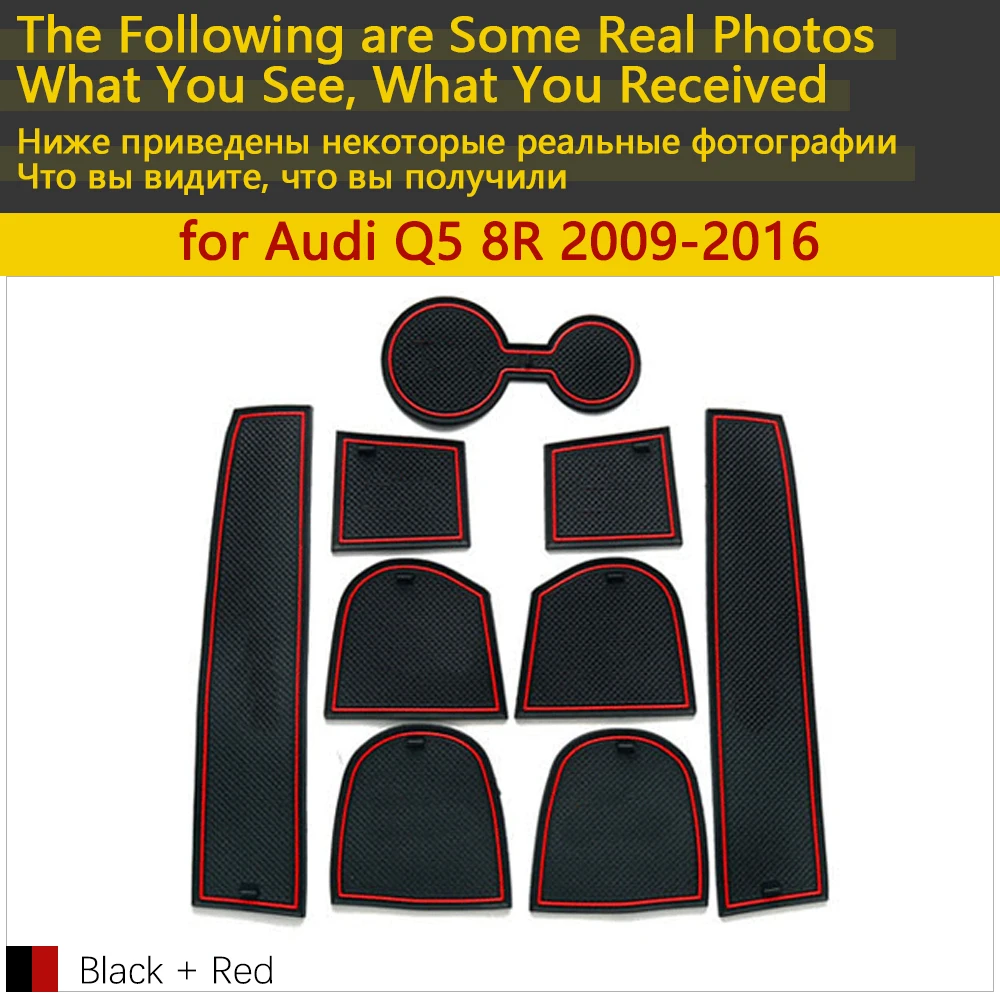 Противоскользящий резиновый коврик для двери для Audi Q5 8R S-LINE SLINE 2009~, аксессуары, автомобильные наклейки, коврик для телефона
