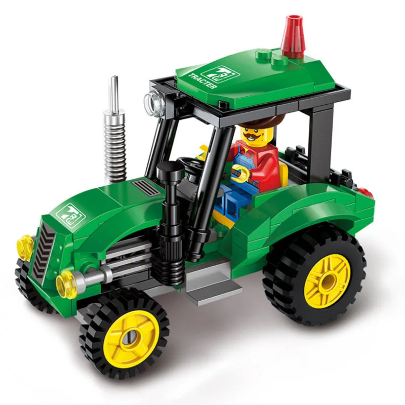 

Supfy 112Pcs City Construction Tractor Model Building Blocks DIY Figure Toys For Children Christmas Bricks compatible Legoing