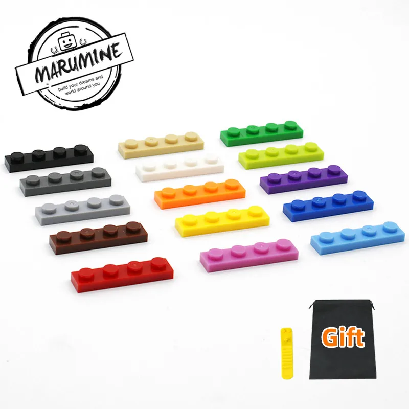 

MARUMINE 300PCS 1 x 4 Blocks Base Plate Building Bricks Classic Educational MOC Construction Toys Compatible All Major Brands