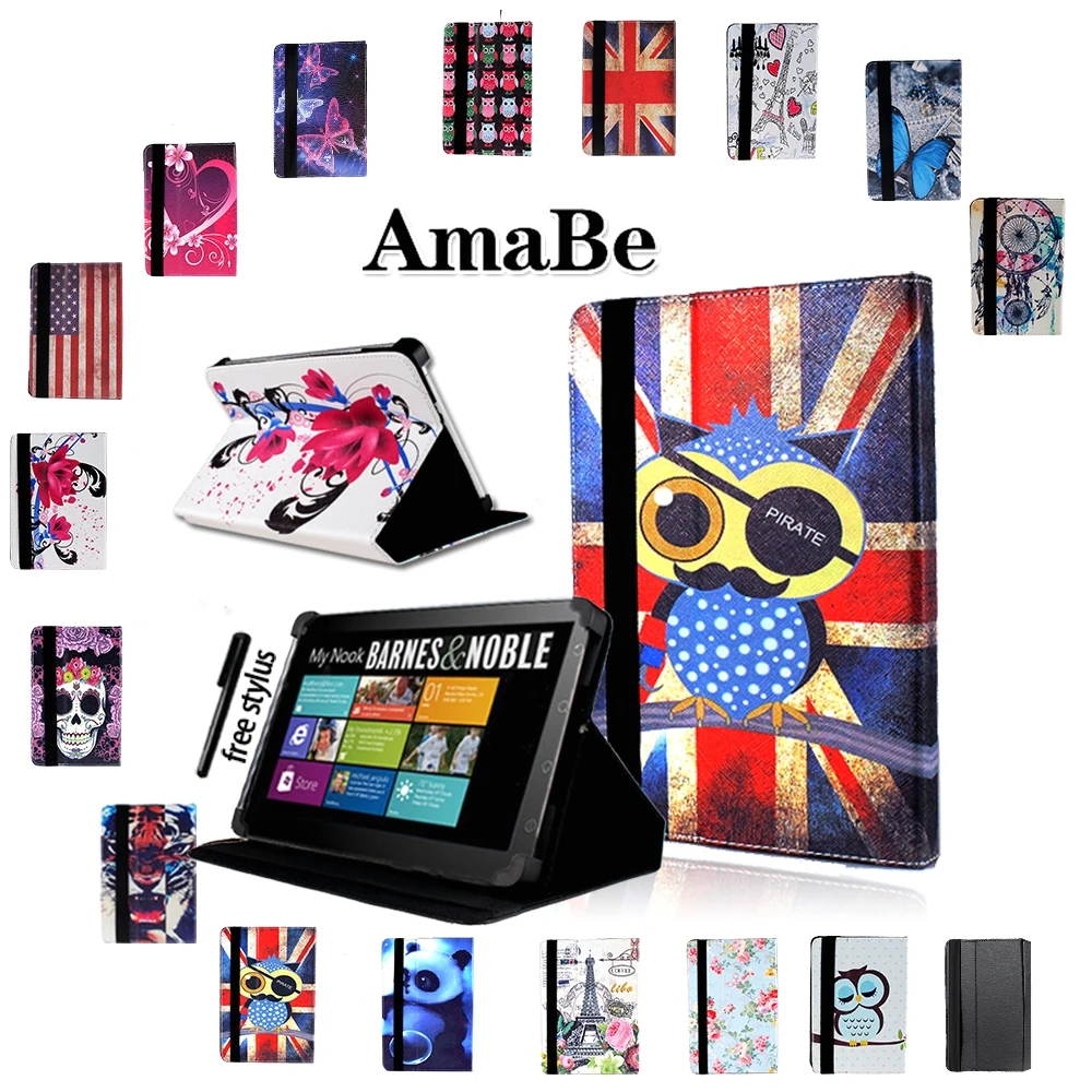 

Print Leather Tablet Stand Cover Case for 7" 8" 10" ASUS Fonepad/MEMO Pad Tablet + Pen Protective Shell