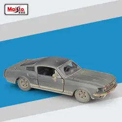 Maisto 1:24, 1967, Mustang GT, старая версия, модель автомобиля из сплава, литая под давлением металлическая машина для детей, подарок, игрушки