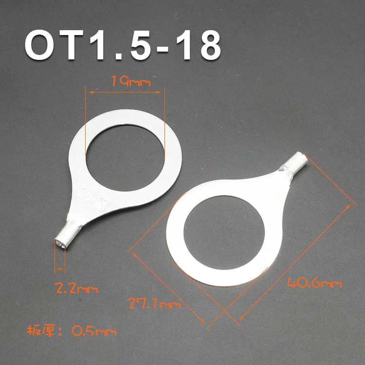 OT1.5-3-20 терминал o-типа круглый голой конец медный носик 3 мм-20 мм винтовое отверстие обжимной 1-1.5m2