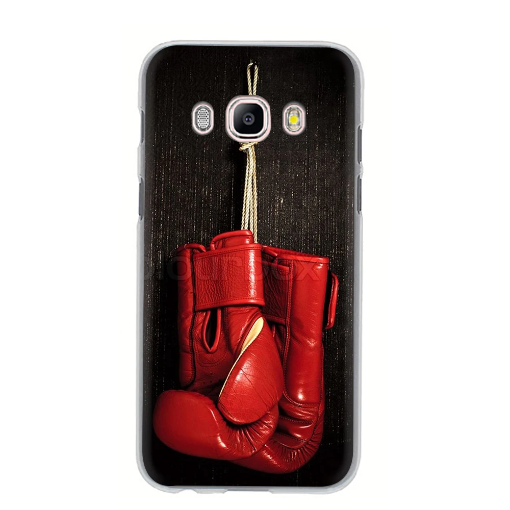 EWAU Boxing Gloves Pattern Soft Silicone Mattle phone case for Samsung A2 A20E A70s J3 J4 J5 J6 Plus Prime J7 DUO J8 - Color: T3