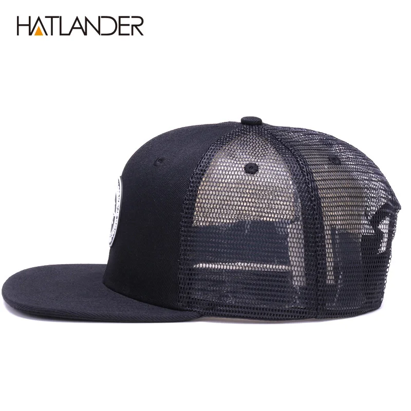 HATLANDER Original Baseball caps for men women black snapback cap high quality cool hip hop cap 6panels bone mesh truck cap hat