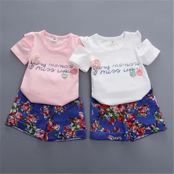 

Summer Cute Baby Girl Set Skirt Clothes Infant Easter Outfits Sets Fashion Clothing Toddler Pink Tops Sunflower Dress Outfit