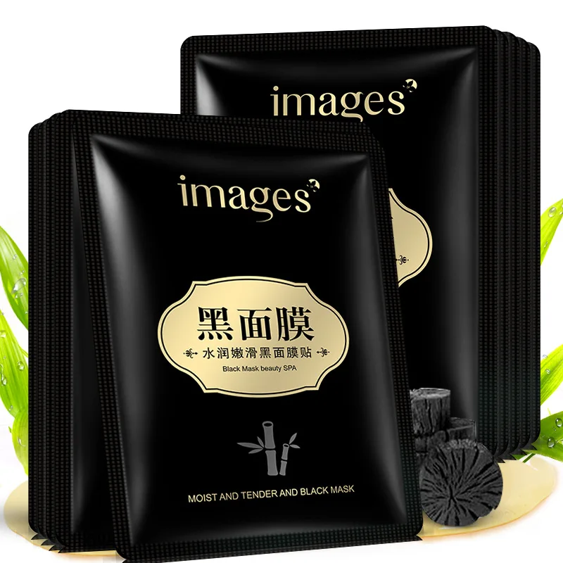 

10Pcs Bioaqua Skin Care Face Moisture Black Facial Mask Bamboo Charcoal Cleansing and Moisturizing anti black head Face Mask