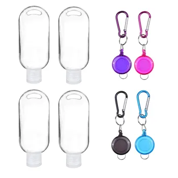 

Travel Plastic Clear Keychain Bottles Leakproof Empty Containers Flip Cap 4PCS bottle is very easy to carry because of its small