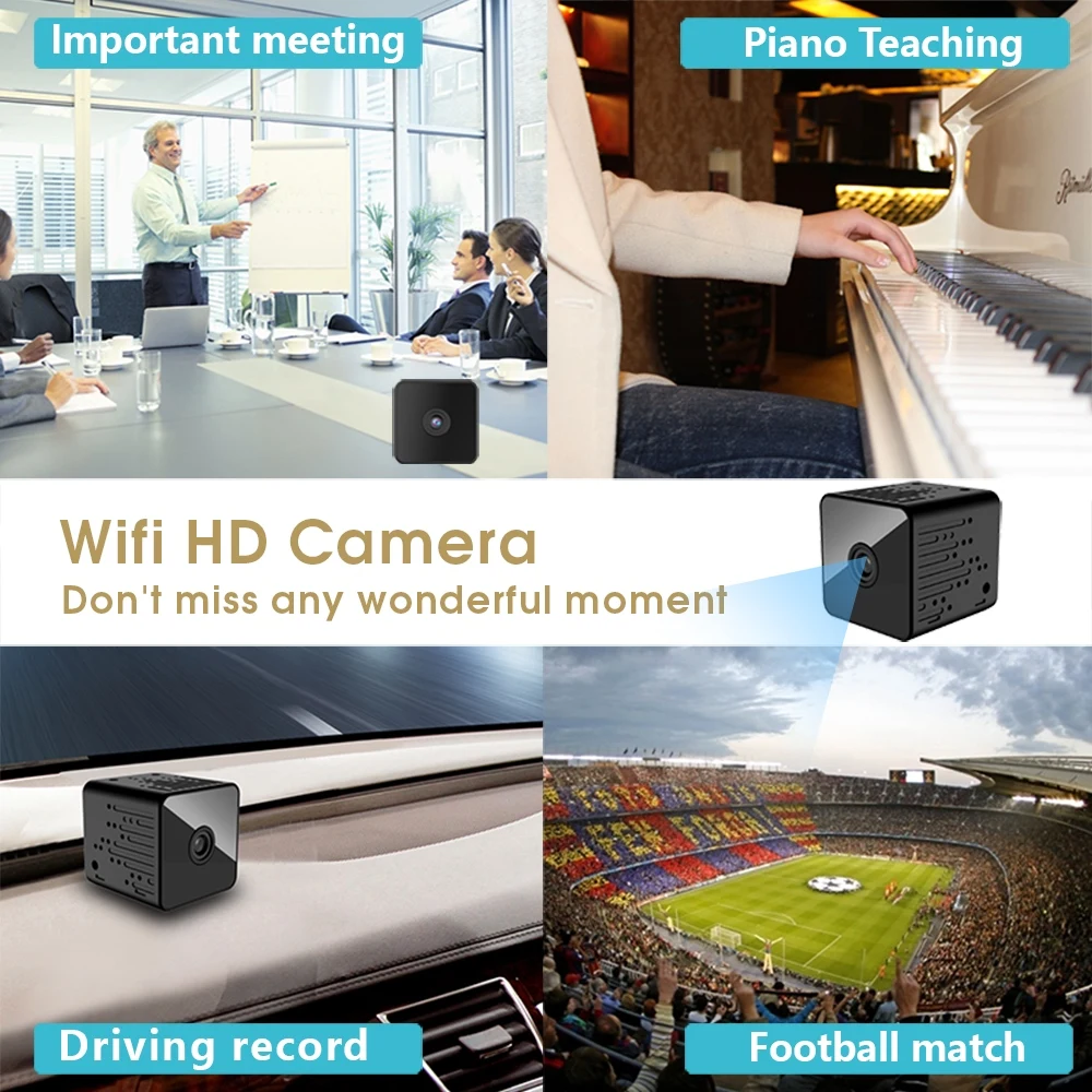 Новейшая Мини wifi камера, портативная ip-камера 1080P с питанием от батареи, беспроводная микро Спортивная камера, поддержка скрытой TF карты безопасности