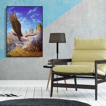 

5D DIY Diamond Painting Classic Texture Delicate Design Creative Eagle in Sky Full Drill Embroidery Mosaic Home Decor