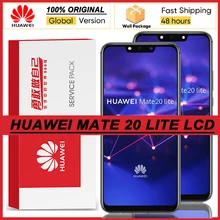 100% original 6.3 ips ips ips display com moldura para huawei companheiro 20 lite lcd touch screen digitador assembléia peças de reparo