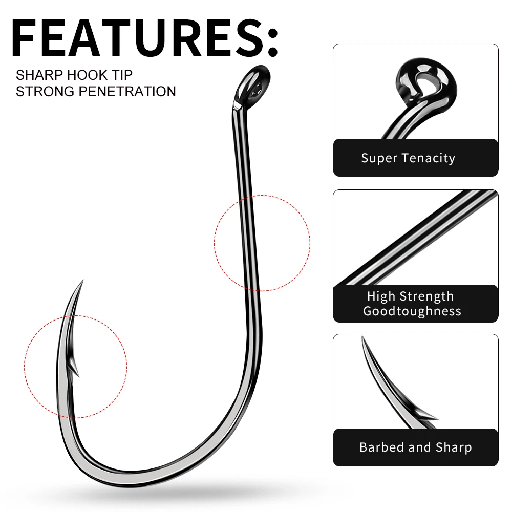 100pc/lot Fishing Hook 1/0#-6/0# Octopus Hook HC-72A High-carbon steel  fishhook | eBay