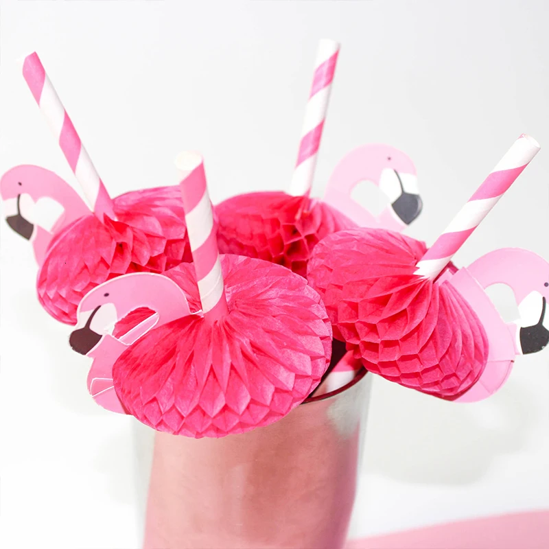 10/20 шт. 3D Фламинго питьевые соломки джунгли Бумага соломенная сумка летний плавательный бассейн вечерние поставки Свадебный декор для взрослых розовый синий соломинки фламинго