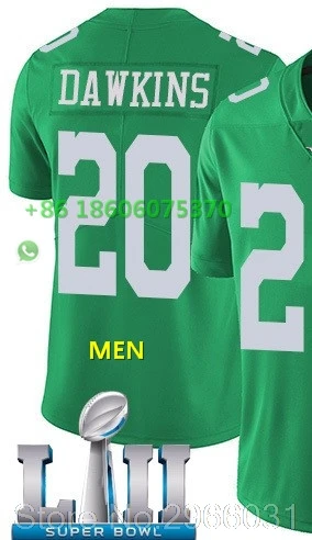 Philadelphia s патч Супер Мужские взрослые Джерси 17 Alshon Jeffery 20 Brian davkins 27 Malcolm Jenkins 56 Chris Long bowl - Цвет: For men