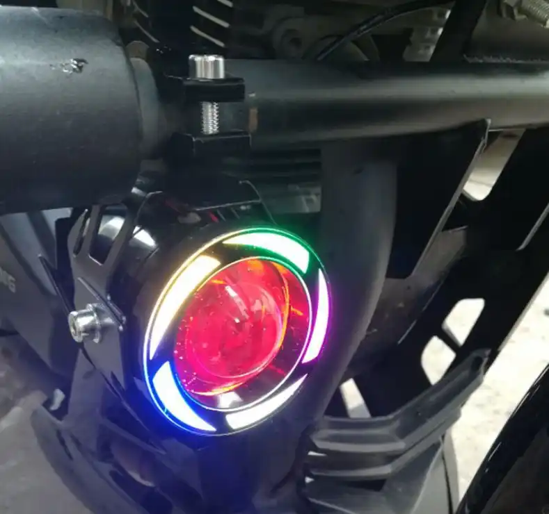 オートバイヘッドライト 電気車変更されたライト Led天使の目でスポットライト 点滅u7カラーレーザー大砲 車のヘッドライトの球 Led Aliexpress