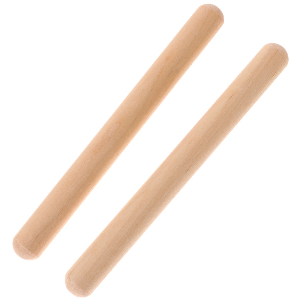 2Pcs Wooden Rhythm Claves Drum Percussion Parts Accessory Kids Toys Gift