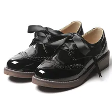 

AGODOR Retro Wingtip Lace up Brogues Ladies Flats Classic Dress Oxford Shoes for Women