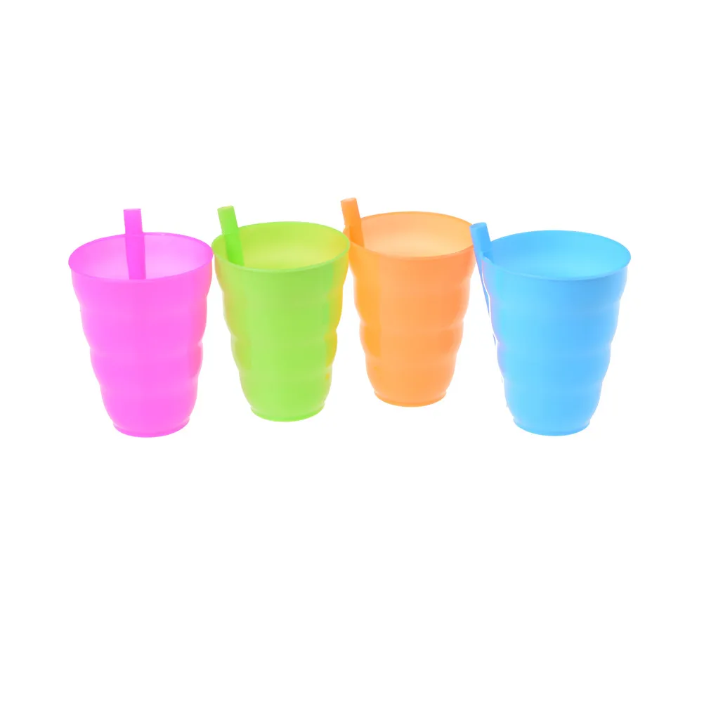 Venta caliente 4 unids/lote niños bebé Sip taza con construido en taza con pajita bebida casa colores VRM8A9WQ1Dq